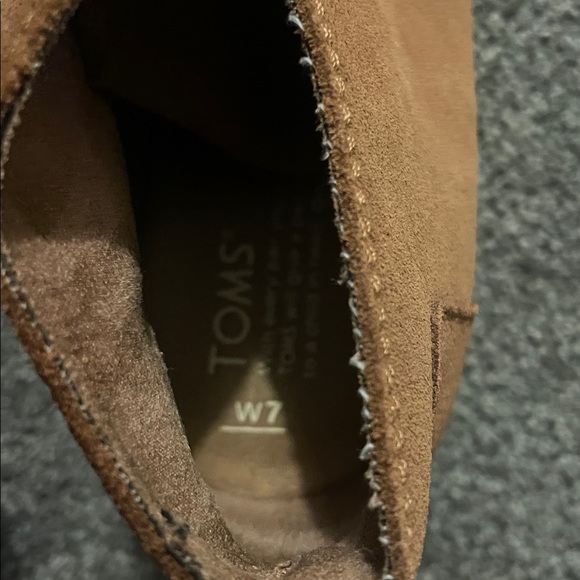 Toms 7 Brown Lace Up Wedge Boots booties shoes wedges - Picture 5 of 6